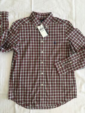Polo by Ralph Lauren Red and Green Plaid Button-Down Shirt